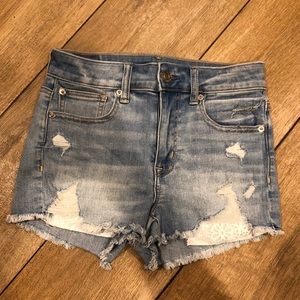 American Eagle distressed look denim shorts